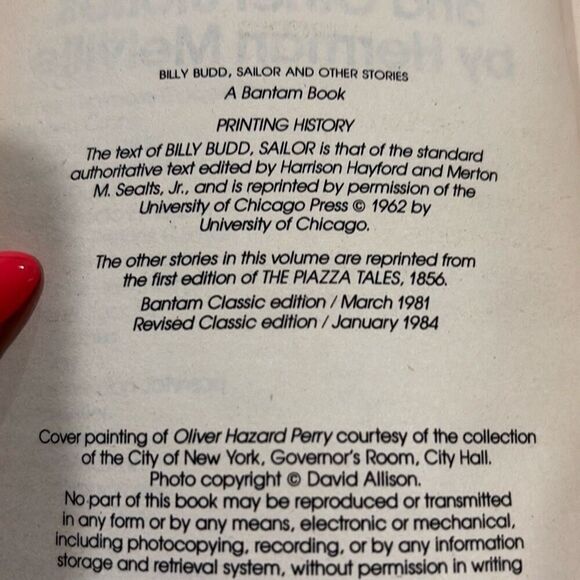 Billy Budd, Sailor, and Other Stories by Herman Melville 1982 Paperback Book - Picture 7 of 7